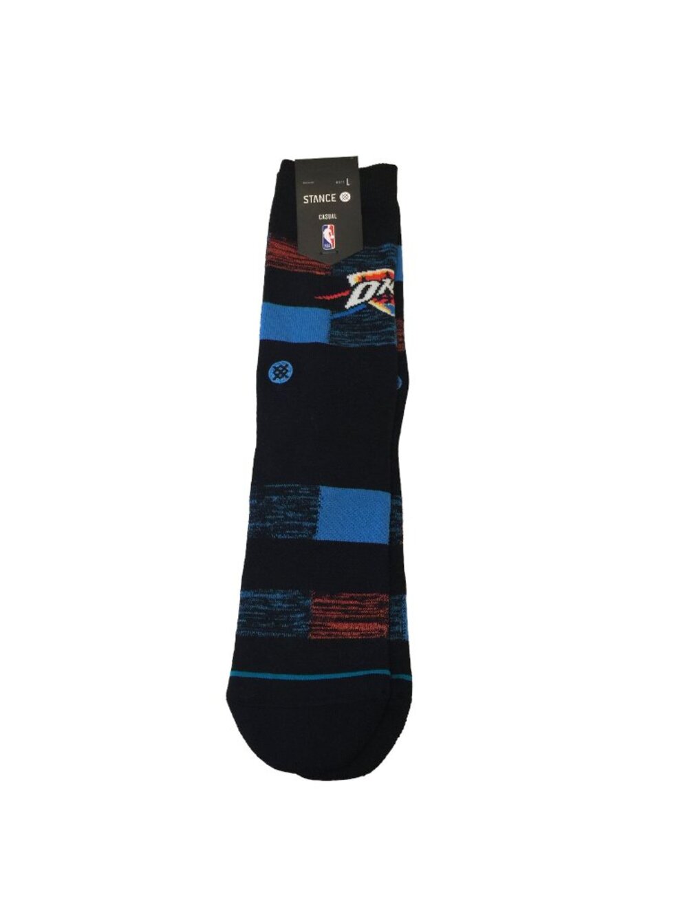 Stance THUNDER CRYPTIC NBA Men's Crew Socks Size Large 9-13 Black Stripe